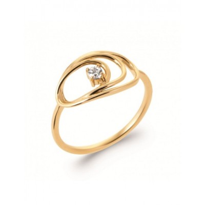 Bague Coque de Nacre Plaqué Or 750 et Oxyde de zirconium 2960210