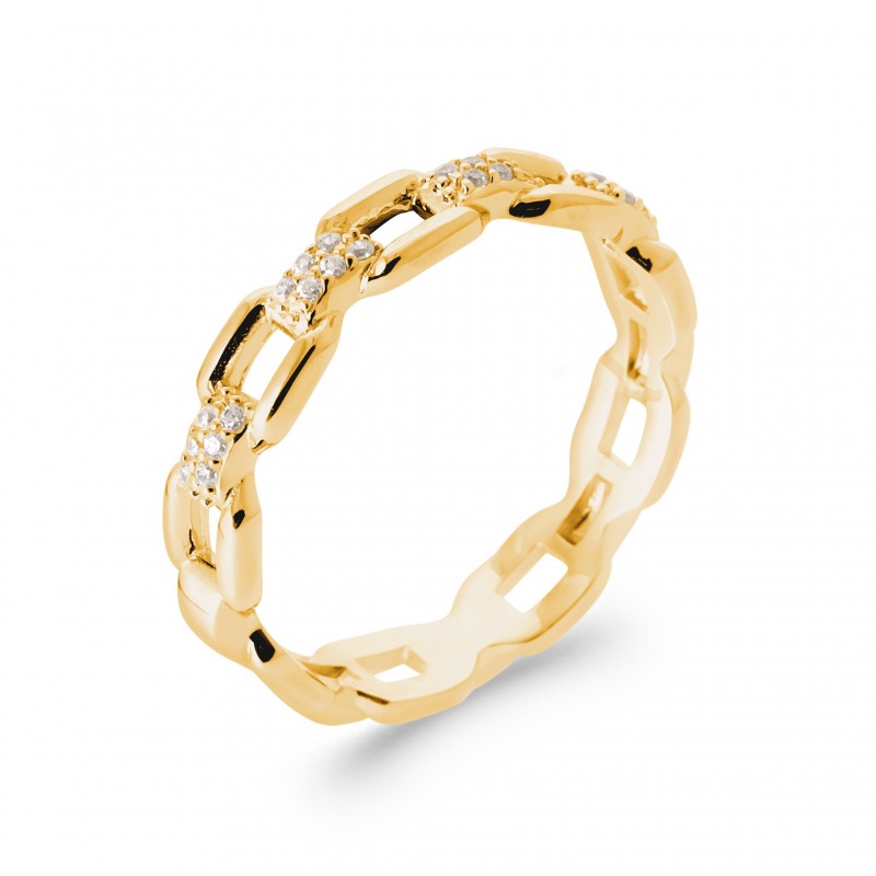 Bague Coque de Nacre Plaqué Or 750 et Oxydes de zirconium 2952910