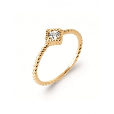 Bague Coque de Nacre Plaqué Or 750 et Oxydes de zirconium 2939610