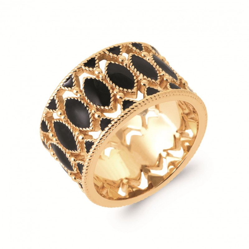 Bague Coque de Nacre Plaqué Or 750 laqué 2932407