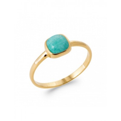Bague Coque de Nacre Plaqué Or 750 et Amazonite 2923860