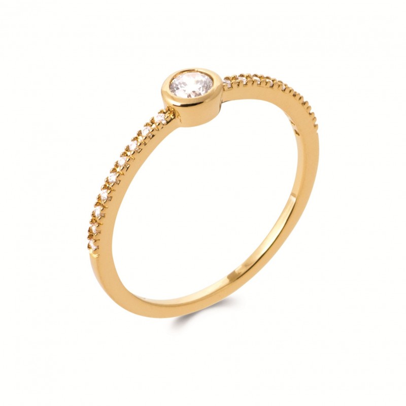 Bague Coque de Nacre Plaqué Or 750 et Oxydes de zirconium 2921810