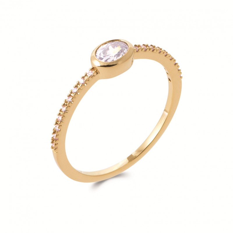 Bague Coque de Nacre Plaqué Or 750 et Oxydes de zirconium 2921410