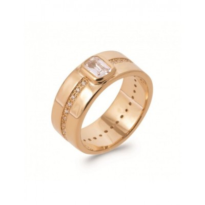 Bague Coque de Nacre Plaqué Or 750 et Oxydes de zirconium 2919410