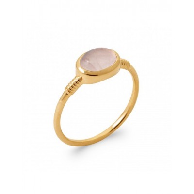 Bague Coque de Nacre Plaqué Or 750 et quartz rose 2918580