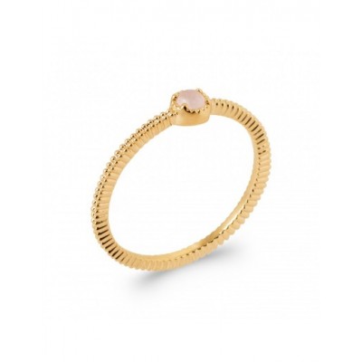 Bague Coque de Nacre Plaqué Or 750 et quartz rose 2917480