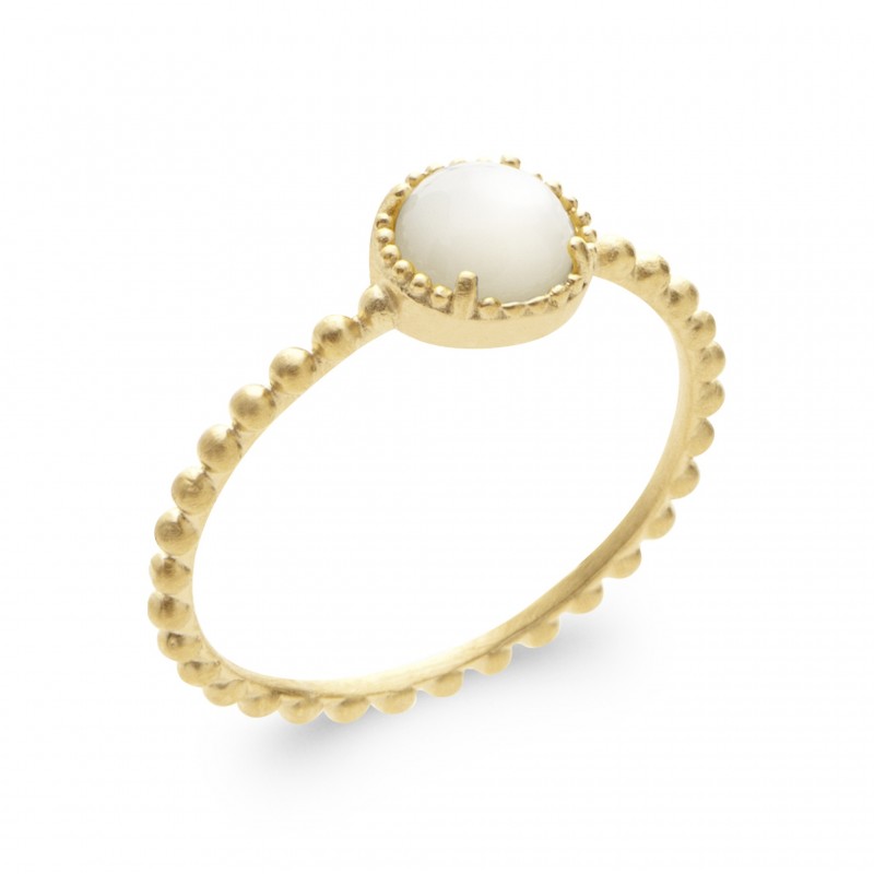 Bague Coque de Nacre Plaqué Or 750 et Nacre 2900404