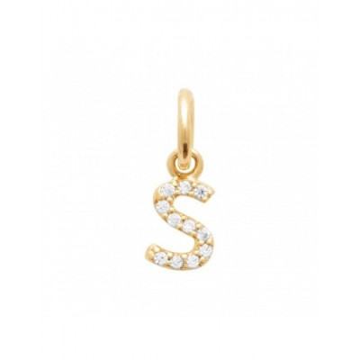 Pendentif Coque de Nacre Plaqué Or 750 et Oxydes de Zirconium "S" 2776719
