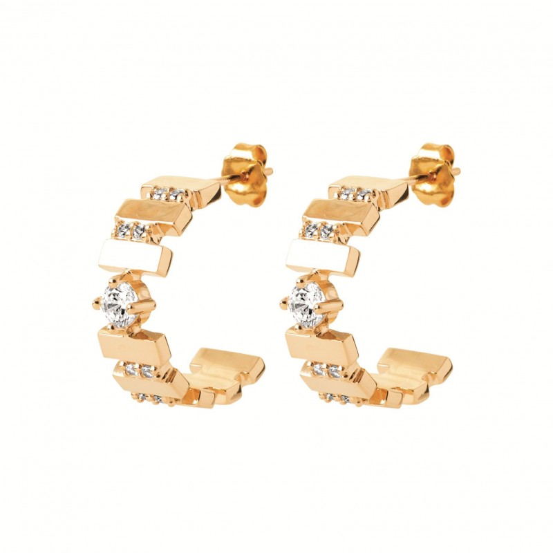 Boucles d'oreilles Coque de Nacre Plaqué Or 750 et Oxydes de zirconium 2676610