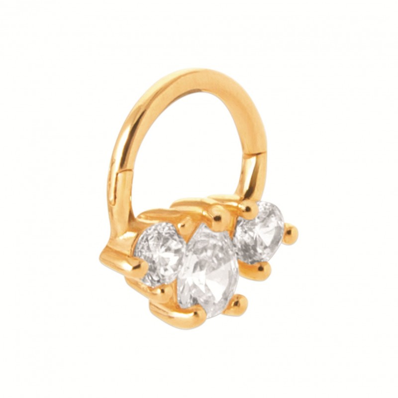 Boucles d'oreilles Coque de Nacre Plaqué Or 750 et Oxydes de zirconium 2675410