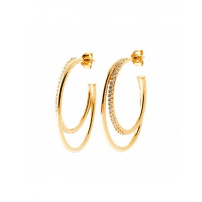 Boucles d'oreilles Coque de Nacre Plaqué Or 750 et Oxydes de zirconium 2673810