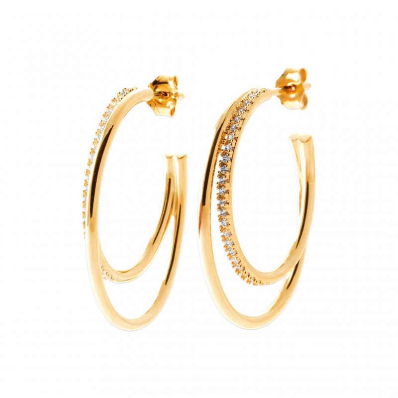 Boucles d'oreilles Coque de Nacre Plaqué Or 750 et Oxydes de zirconium 2673810