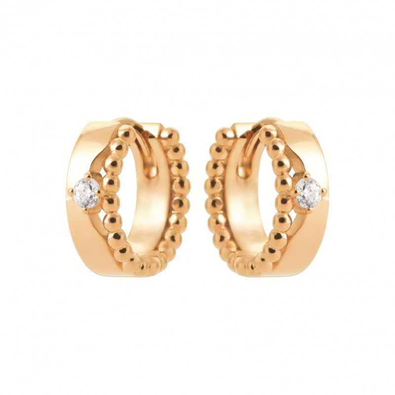 Boucles d'oreilles Coque de Nacre Plaqué Or 750 et Oxydes de zirconium 2673510