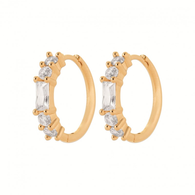 Boucles d'oreilles Coque de Nacre Plaqué Or 750 et Oxydes de zirconium 2671310