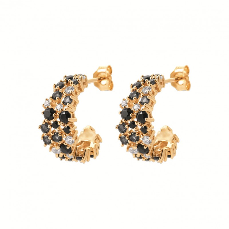 Boucles d'oreilles Coque de Nacre Plaqué Or 750 et Oxydes de zirconium 2671207