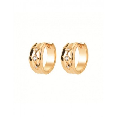 Boucles d'oreilles Coque de Nacre Plaqué Or 750 et Oxydes de Zirconium 2667110
