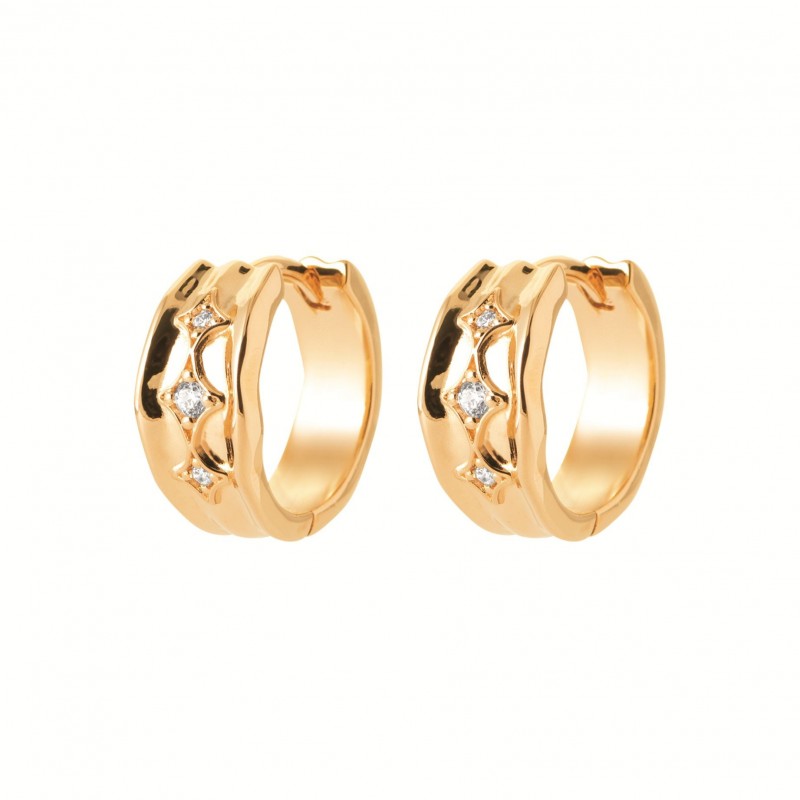 Boucles d'oreilles Coque de Nacre Plaqué Or 750 et Oxydes de Zirconium 2667110