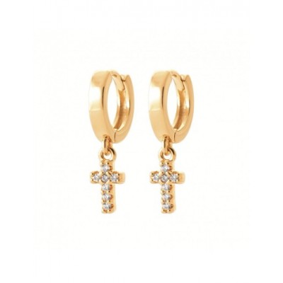 Boucles d'oreilles Coque de Nacre Plaqué Or 750 et Oxydes de Zirconium 2666110