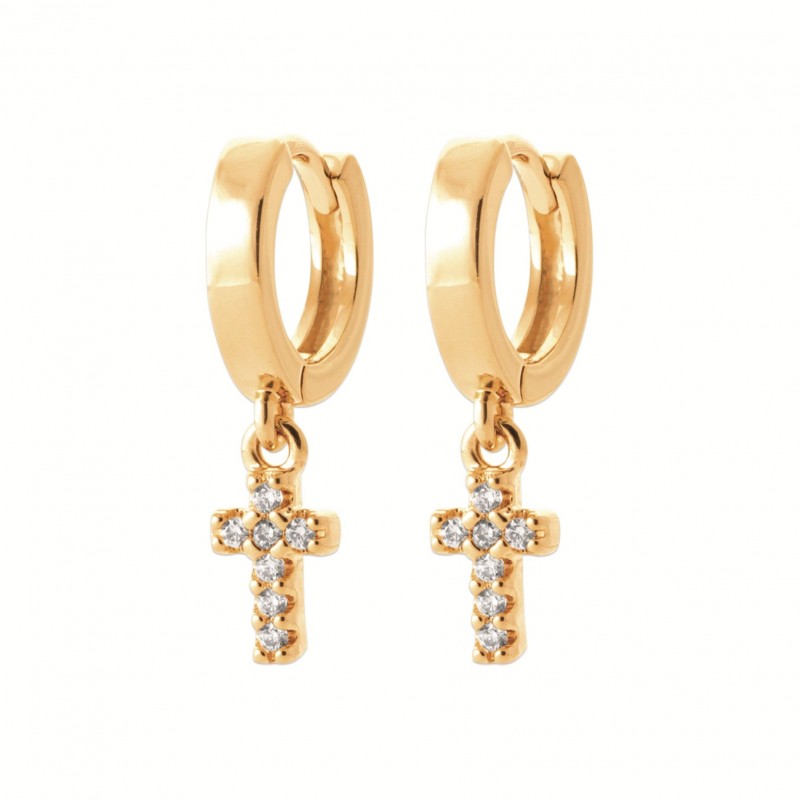 Boucles d'oreilles Coque de Nacre Plaqué Or 750 et Oxydes de Zirconium 2666110