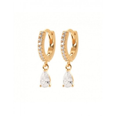 Boucles d'oreilles Coque de Nacre Plaqué Or 750 et Oxydes de Zirconium 2665610