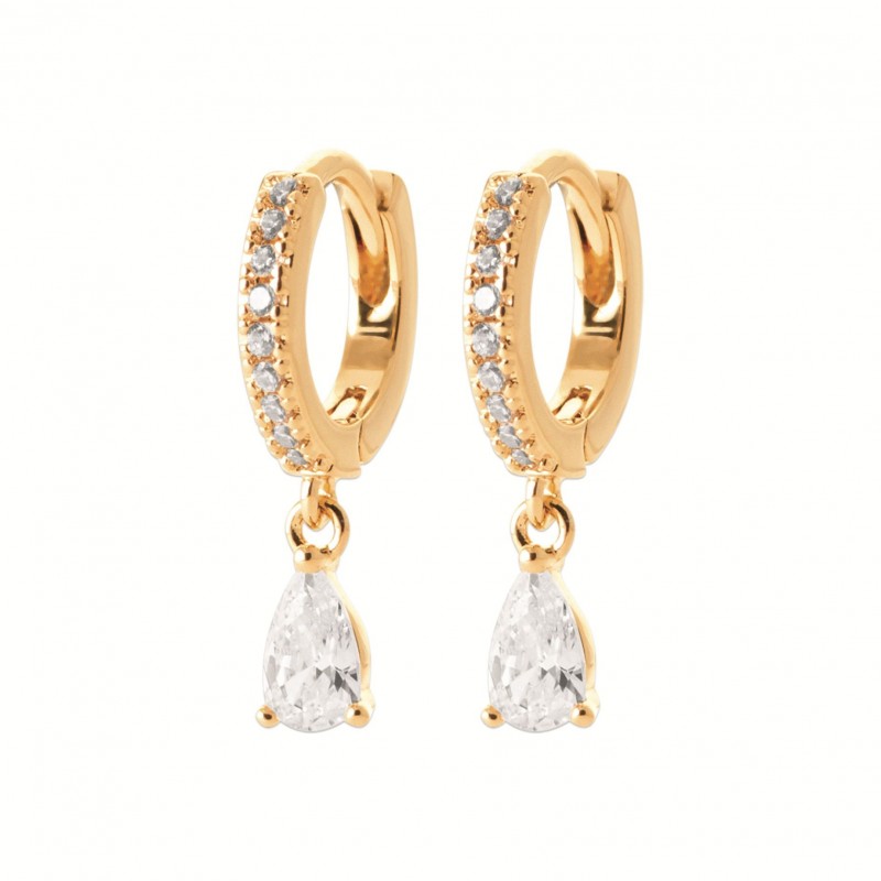 Boucles d'oreilles Coque de Nacre Plaqué Or 750 et Oxydes de Zirconium 2665610