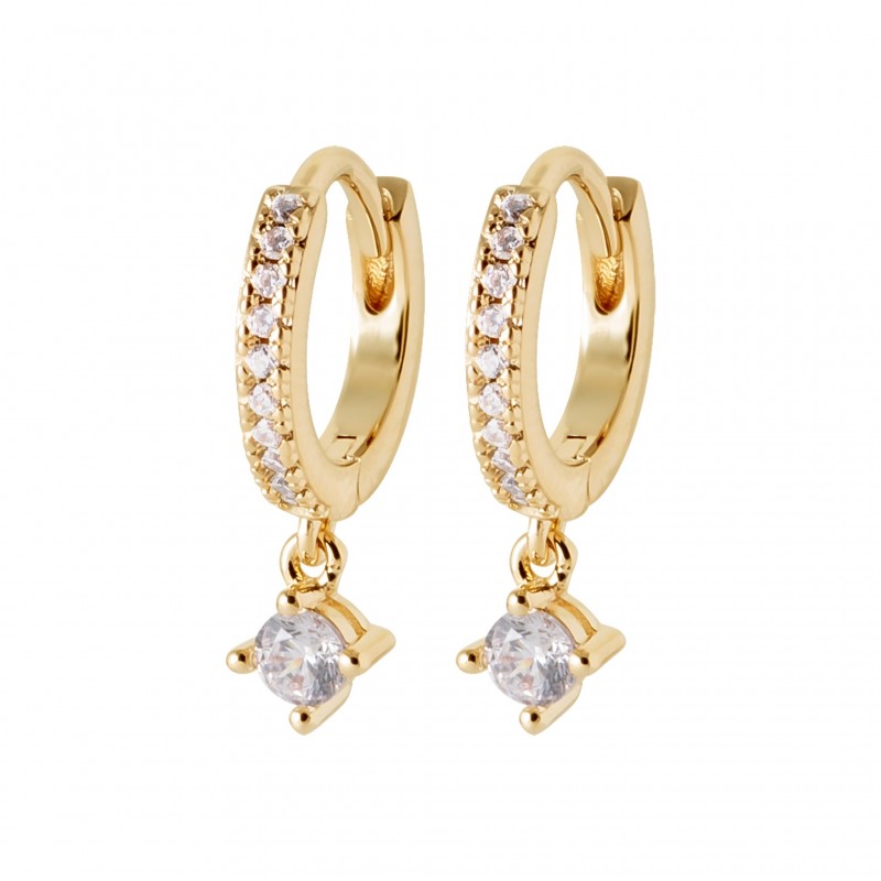Boucles d'oreilles Coque de Nacre Plaqué Or 750 et Oxydes de Zirconium 2661110