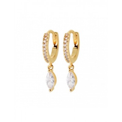 Boucles d'oreilles Coque de Nacre Plaqué Or 750 et Oxydes de Zirconium 2661010