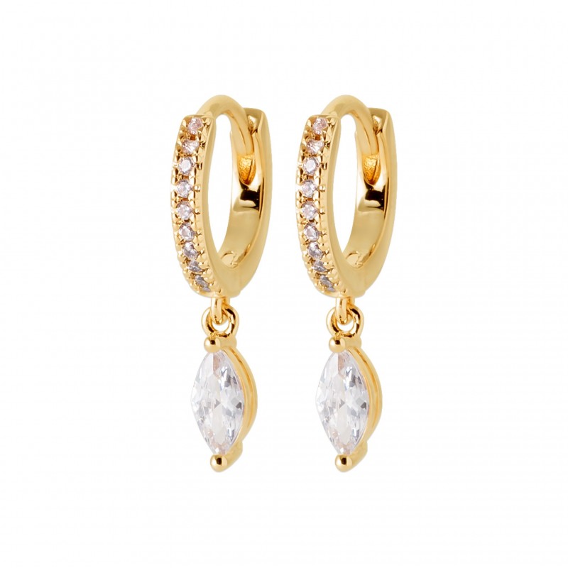 Boucles d'oreilles Coque de Nacre Plaqué Or 750 et Oxydes de Zirconium 2661010