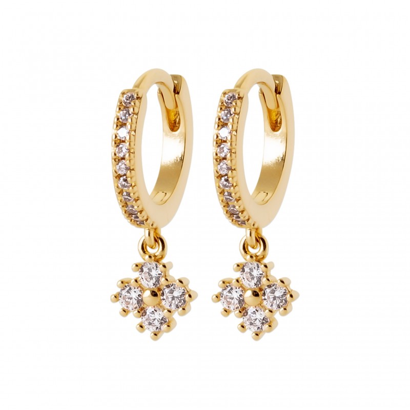 Boucles d'oreilles Coque de Nacre Plaqué Or 750 et Oxydes de Zirconium 2658410