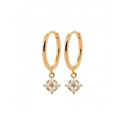 Boucles d'oreilles Coque de Nacre Plaqué Or 750 et Oxydes de Zirconium 2652310