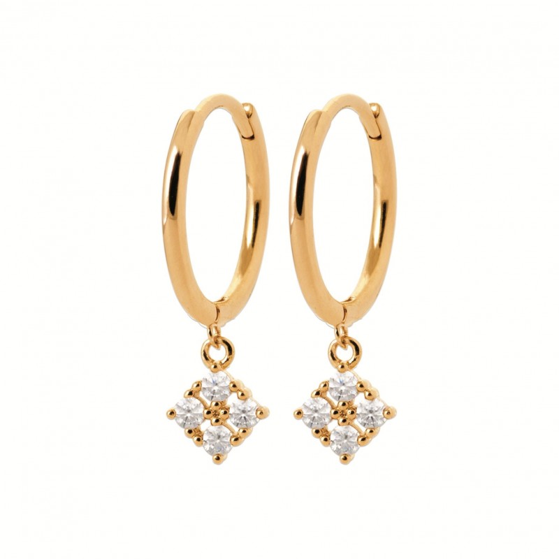 Boucles d'oreilles Coque de Nacre Plaqué Or 750 et Oxydes de Zirconium 2652310