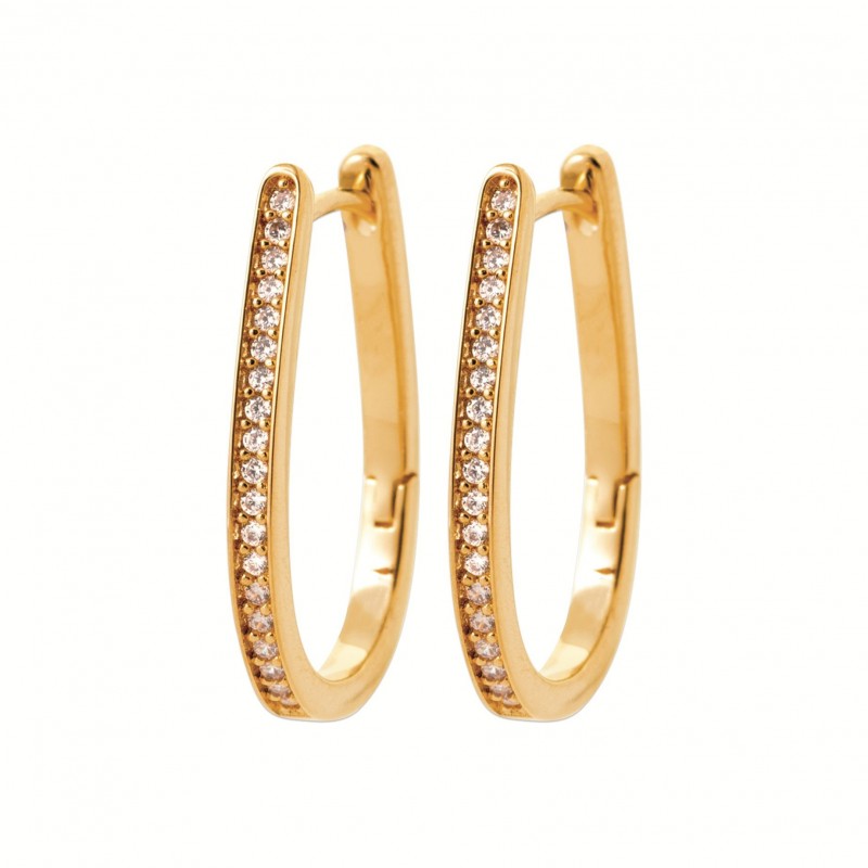 Boucles d'oreilles Coque de Nacre Plaqué Or 750 et Oxydes de Zirconium 2651710