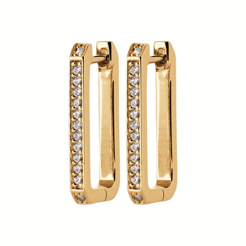 Boucles d'oreilles Coque de Nacre Plaqué Or 750 et Oxydes de Zirconium 2650210