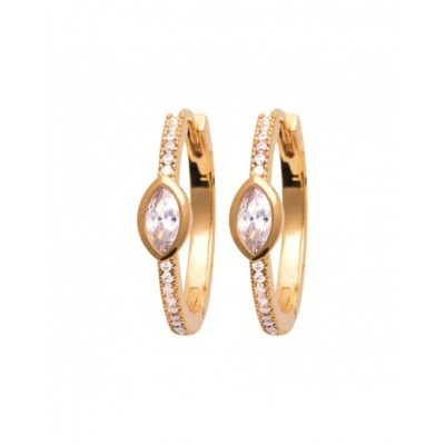 Boucles d'oreilles Coque de Nacre Plaqué Or 750 et Oxydes de Zirconium 2644010