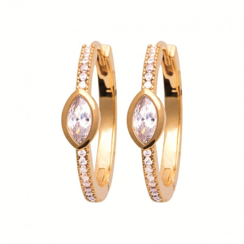 Boucles d'oreilles Coque de Nacre Plaqué Or 750 et Oxydes de Zirconium 2644010