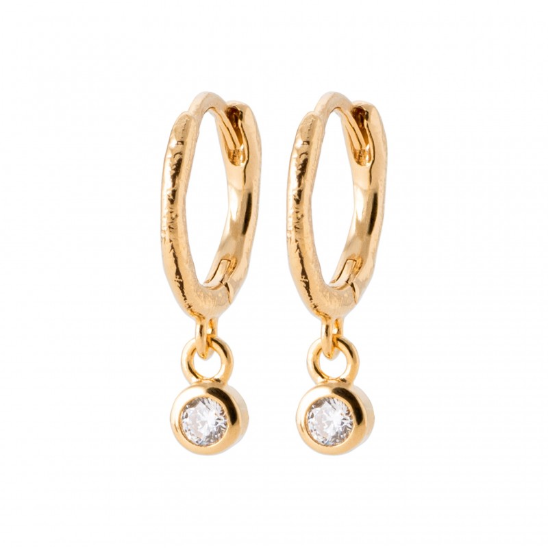 Boucles d'oreilles Coque de Nacre Plaqué Or 750 et Oxydes de Zirconium 2638810