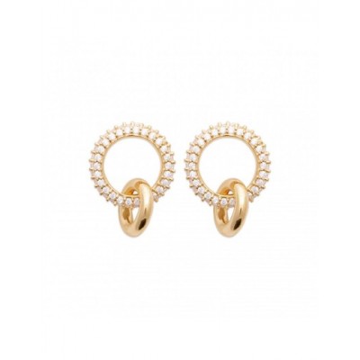 Boucles d'oreilles Coque de Nacre Plaqué Or 750 et Oxydes de zirconium 2598310