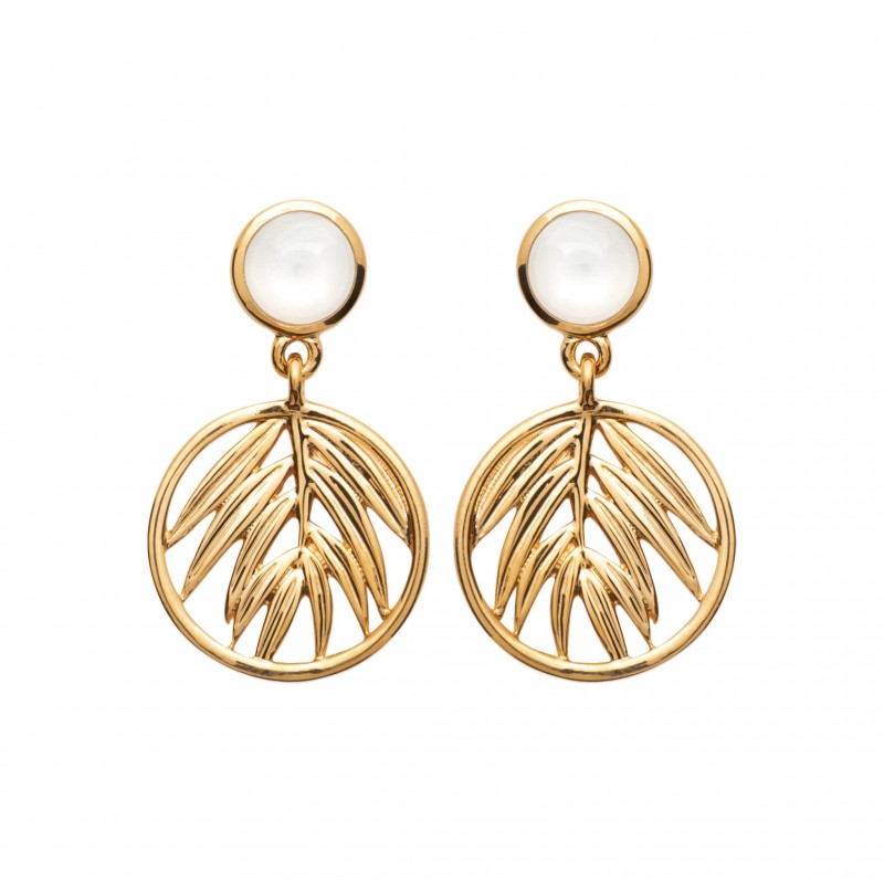 Boucles d'oreilles Coque de Nacre Plaqué Or 750 et Nacre 2567604