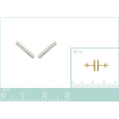 Boucles d'oreilles Coque de Nacre Plaqué Or 750 et Oxydes de zirconium microserti 2527411