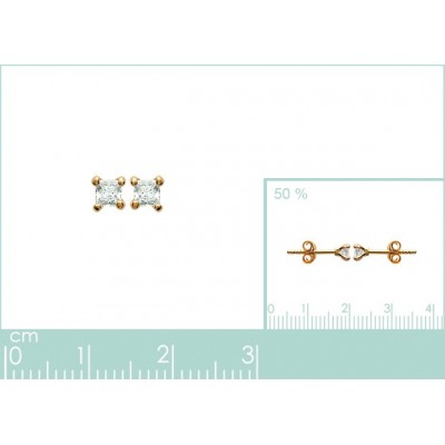 Boucles d'oreilles Coque de Nacre Plaqué Or 750 et Oxydes de zirconium 25114103