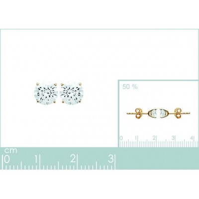 Boucles d'oreilles Coque de Nacre Plaqué Or et oxydes de zirconium 25055106