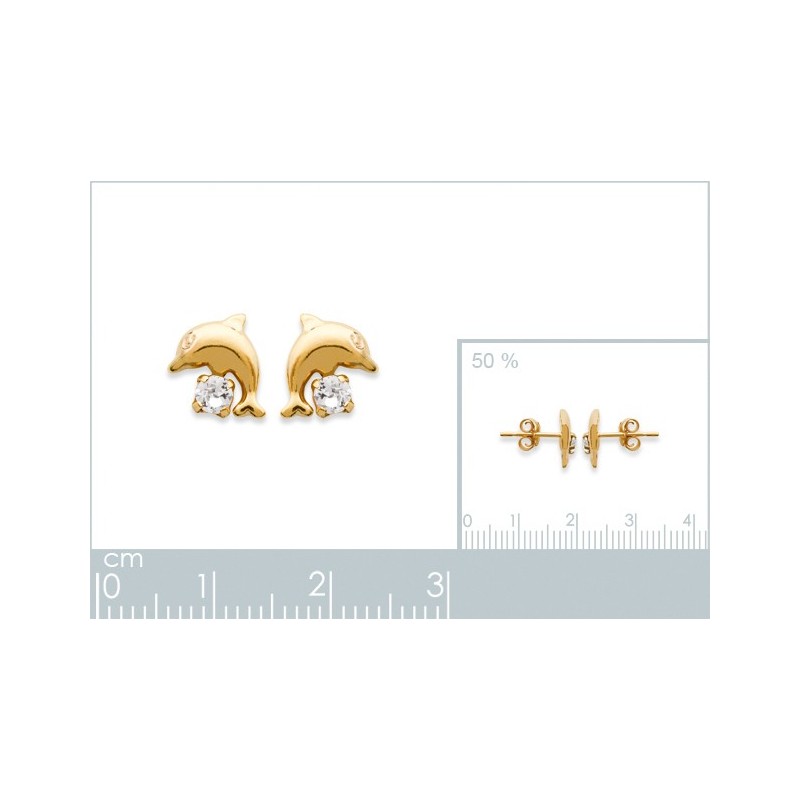 Boucles d'oreilles Coque de Nacre Plaqué Or 750 et Cristal 24231791