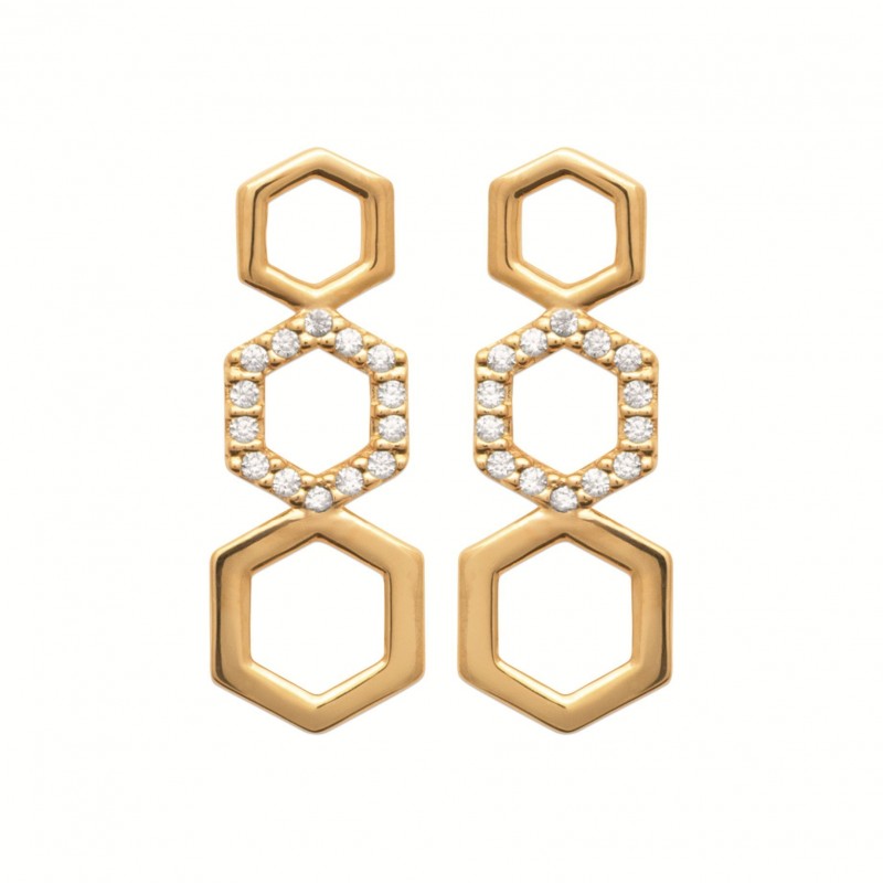 Boucles d'oreilles Coque de Nacre Plaqué Or 750 23069010