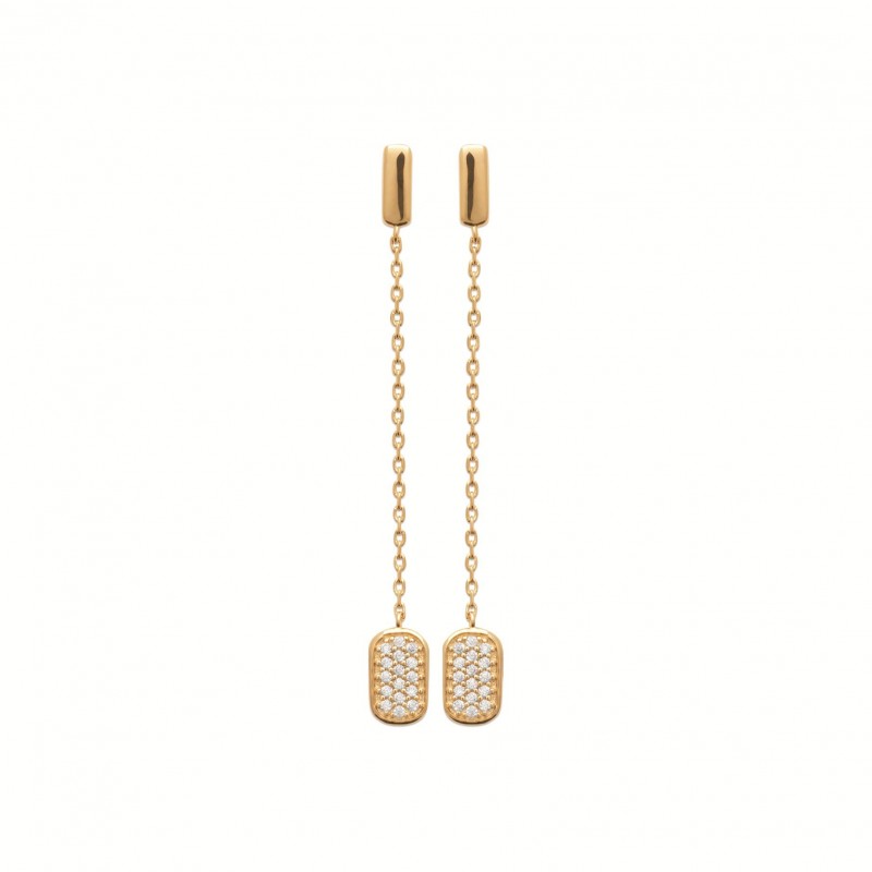 Boucles d'oreilles Coque de Nacre Plaqué Or et oxydes de zirconium 23065910