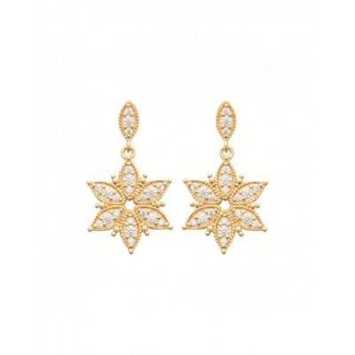 Boucles d'oreilles Coque de Nacre Plaqué Or et oxydes de zirconium 23065810
