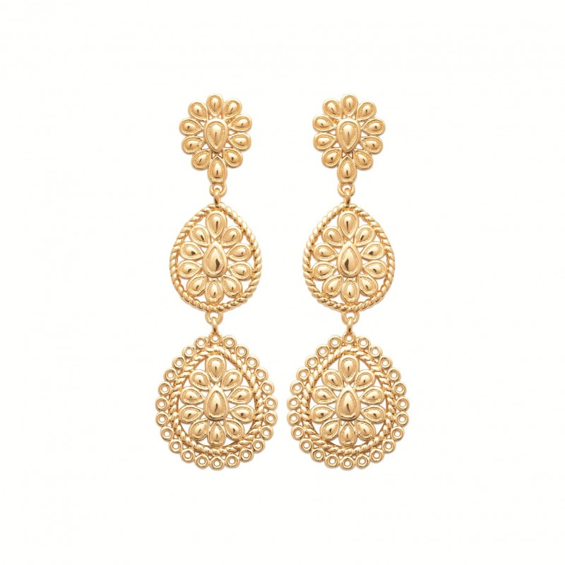 Boucles d'oreilles Coque de Nacre Plaqué Or 750 23058800