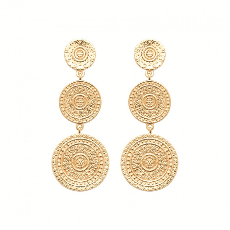 Boucles d'oreilles Coque de Nacre Plaqué Or 750 23051700