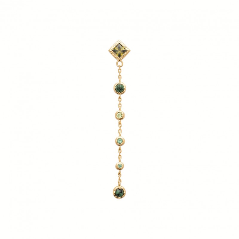 Boucles d'oreilles Coque de Nacre Plaqué Or et Oxydes de Zirconium 23040250