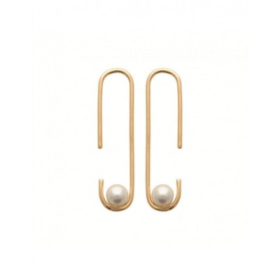 Boucles d'oreilles Coque de Nacre Plaqué Or et imitation Perles 230327014