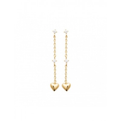 Boucles d'oreilles Coque de Nacre Plaqué Or et pierre 23027110